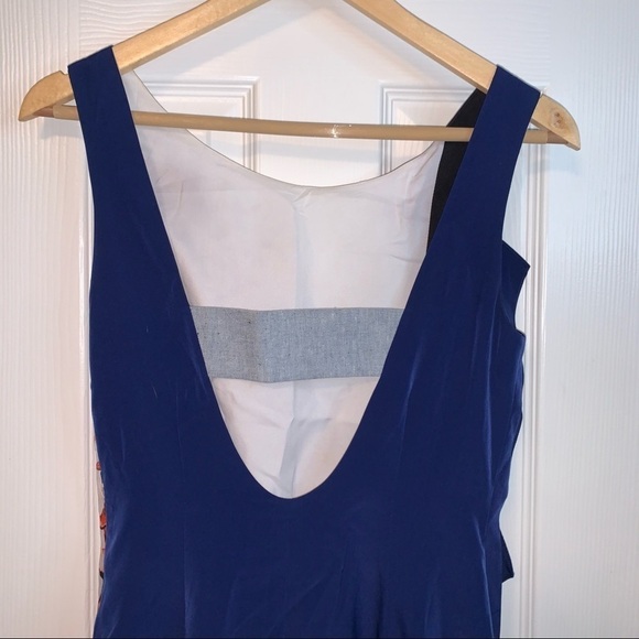 Sachin & Babi Orange Floral Print Ruffled Sleeveless Deep Back Dress Size 2 - Picture 6 of 6